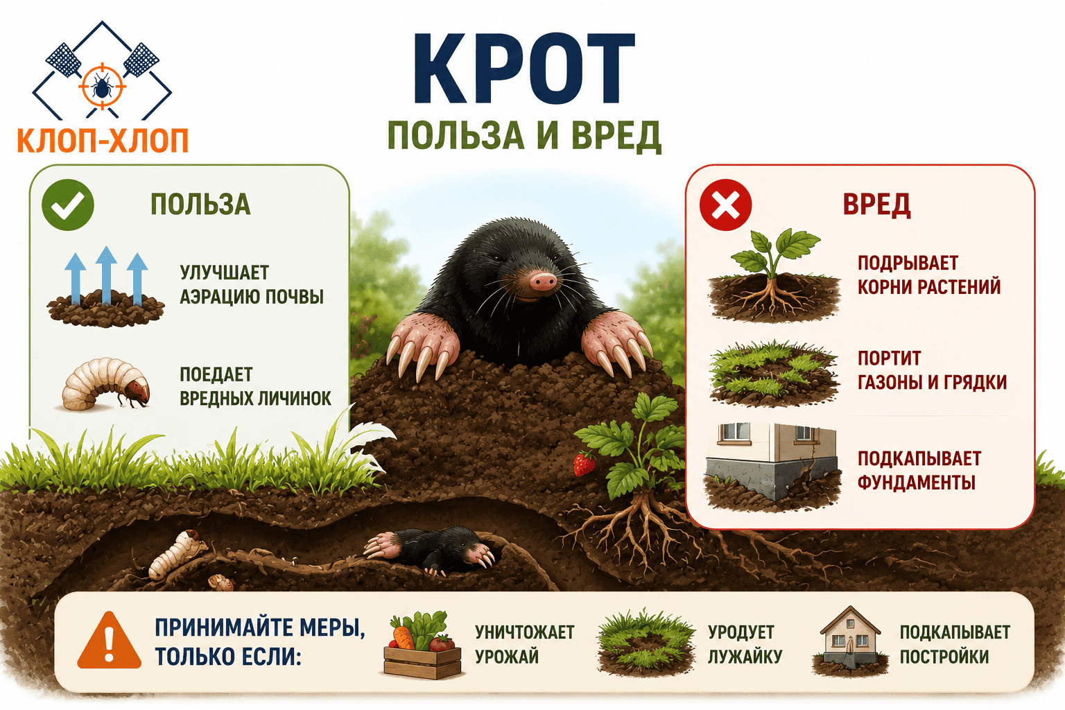 Вред и польза крота